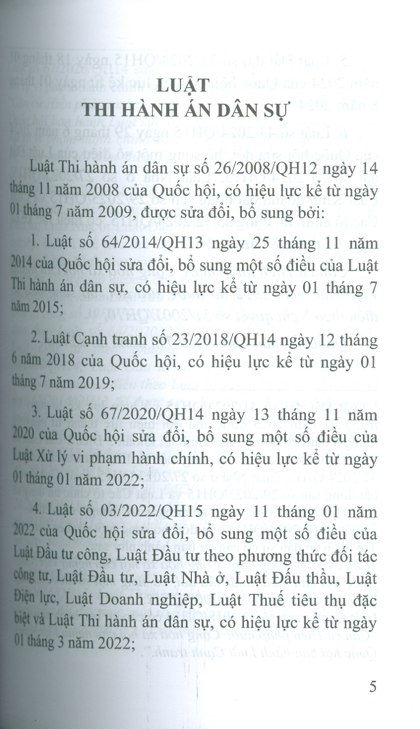 Luật Thi Hành Án Dân Sự (Sửa Đổi, Bổ Sung Năm 2014, 2018, 2020, 2022, 2024)
