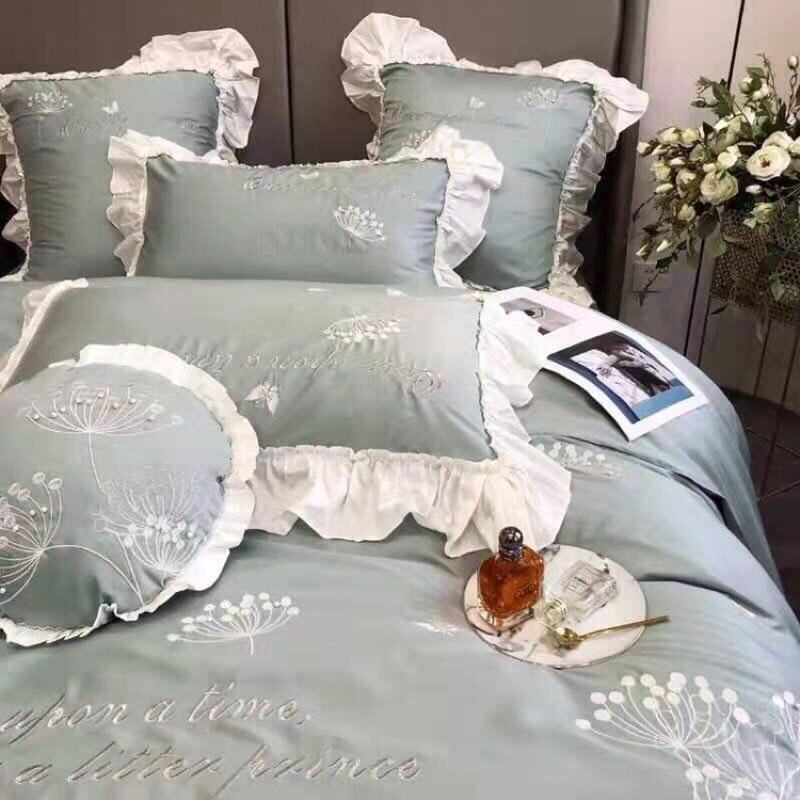 Bộ lụa 60s thêu hoa bồ công anh 7 món