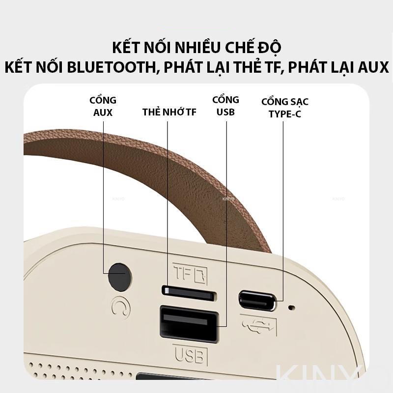 Loa bluetooth mini tặng kèm 2 mic hát karaoke, loa karaoke không dây âm thanh bass hay cùng đèn led có bảo hành - Hàng chính hãng