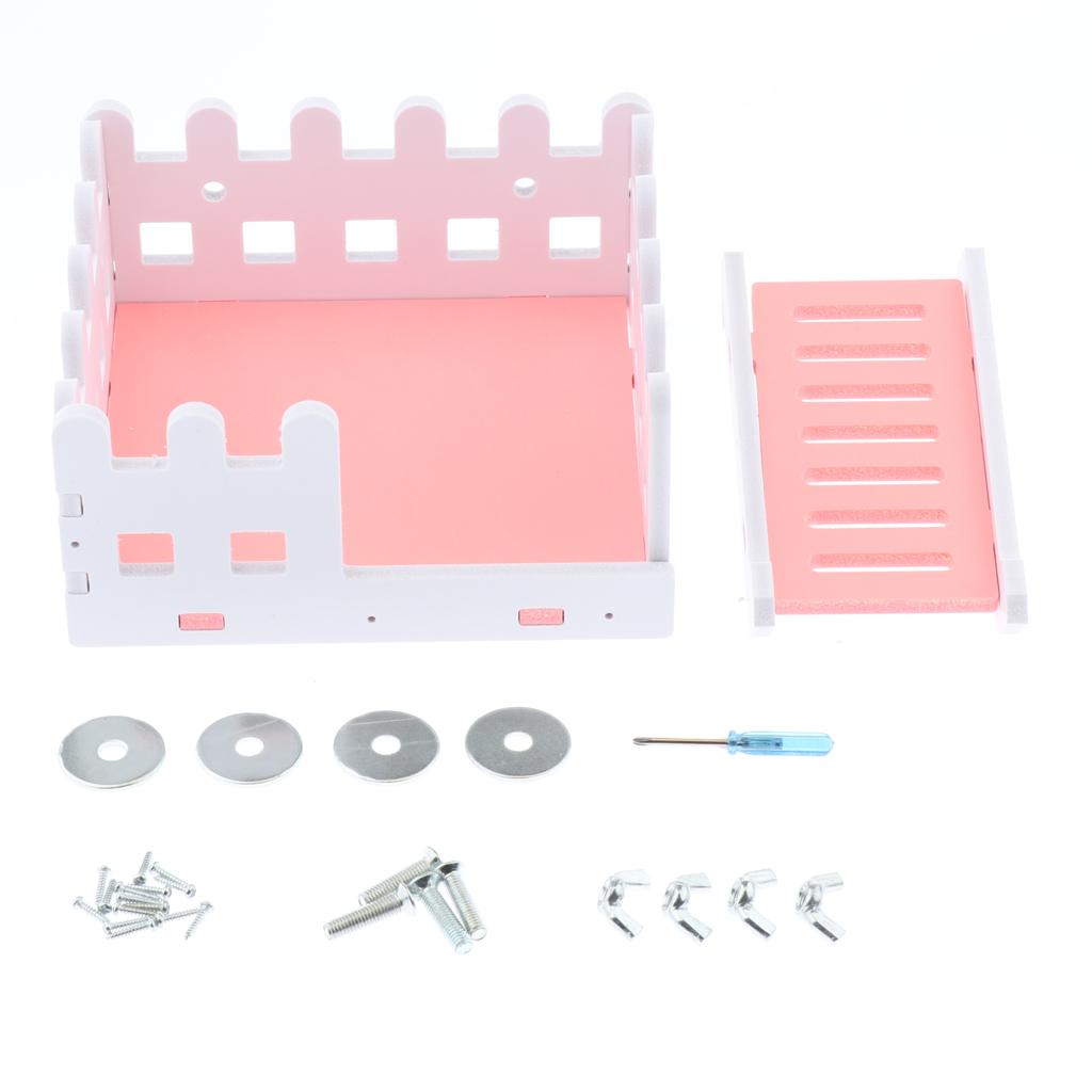 Wooden Hamster House Hideout Hideaway Exercise Toys for Rat Mouse pink