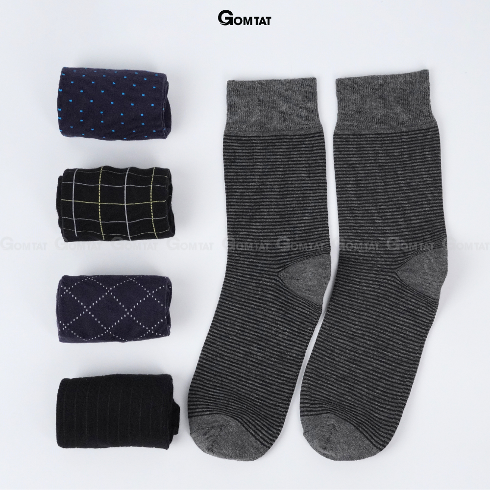 Hộp 5 đôi tất đi giày tây nam cổ cao mẫu MIX02, vớ nam công sở cao cấp, chất liệu cotton hút ẩm, thoáng khí - GOM-MIX02-CB5