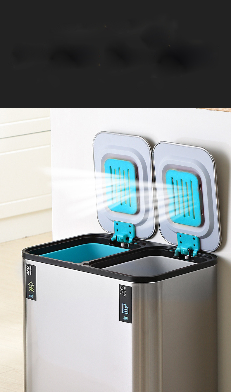 THÙNG RÁC INOX ĐẠP CHÂN 2 NGĂN CAO CẤP H77