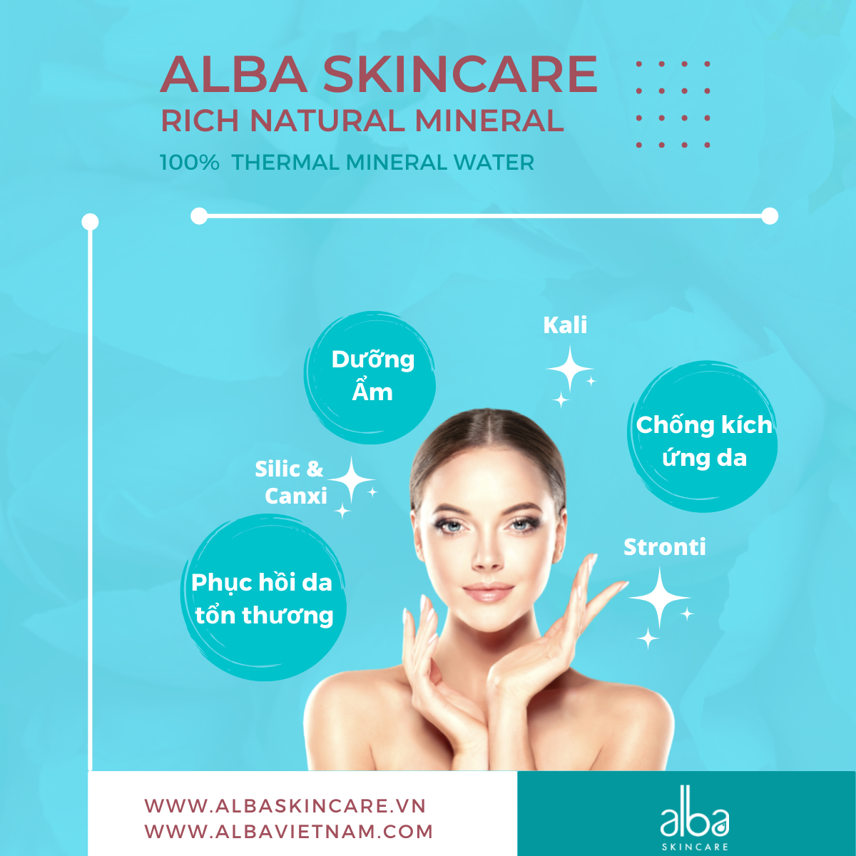 Xịt khoáng Alba Skin Care chống lão hóa dưỡng ẩm dành cho da khô