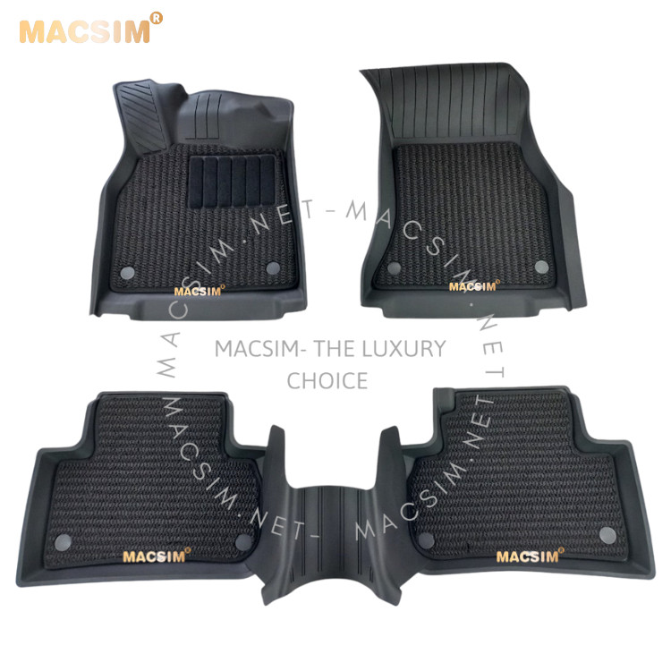 Thảm lót sàn ô tô 2 lớp cao cấp dành cho xe Audi Q5 2018-2022 nhãn hiệu Macsim 3W chất liệu TPE