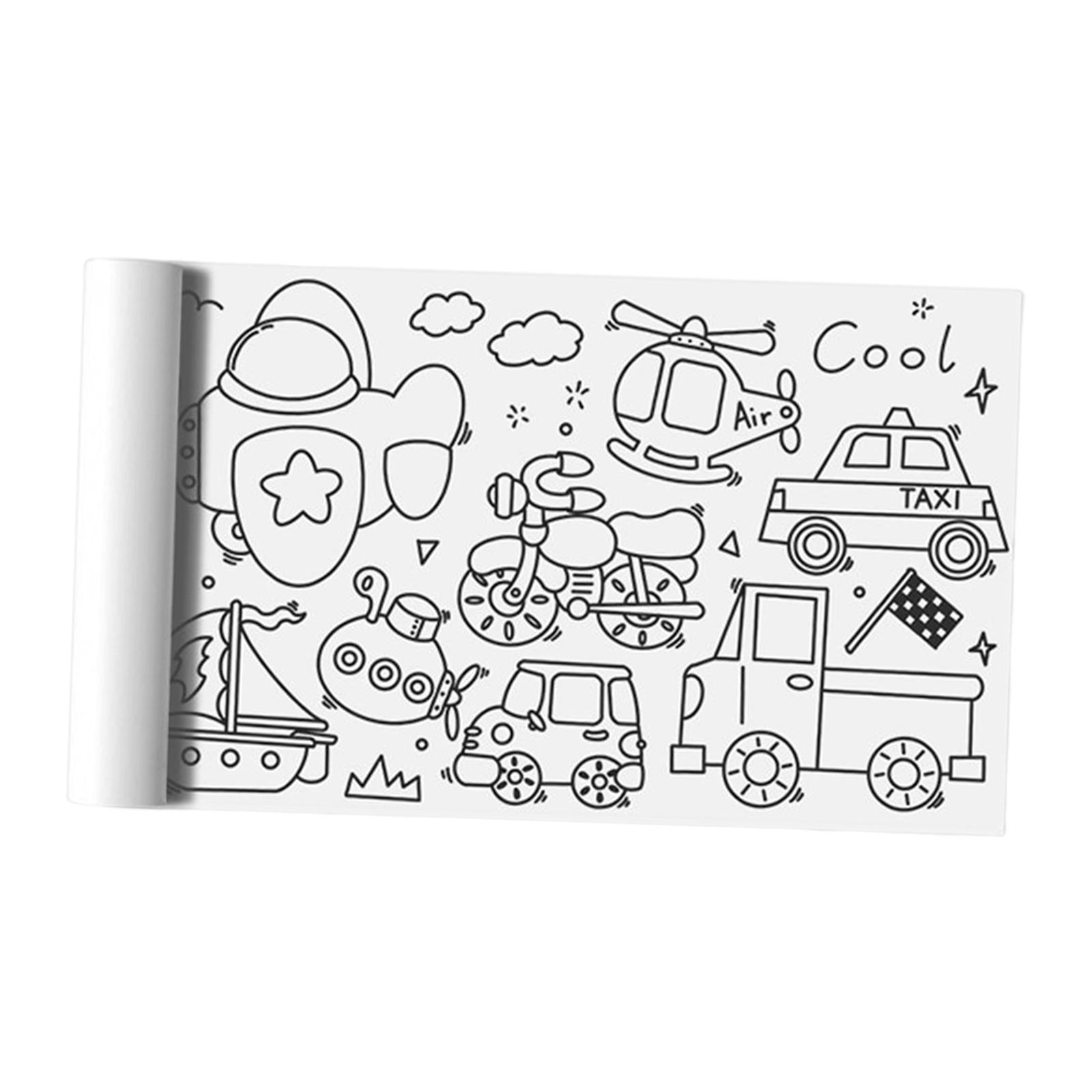 2Pieces Large Kids Coloring Paper Roll, Colorable with Tear Off Line Coloring Tablecloth for Children Birthday Home