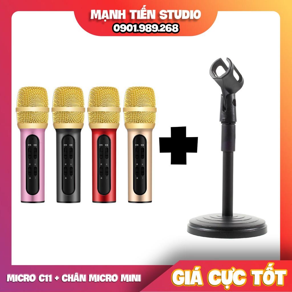 CTY MẠNH TIẾN MICRO C11 KARAOKE THU ÂM - CHÂN MICRO MINI(Bảo Hành 12 Tháng)