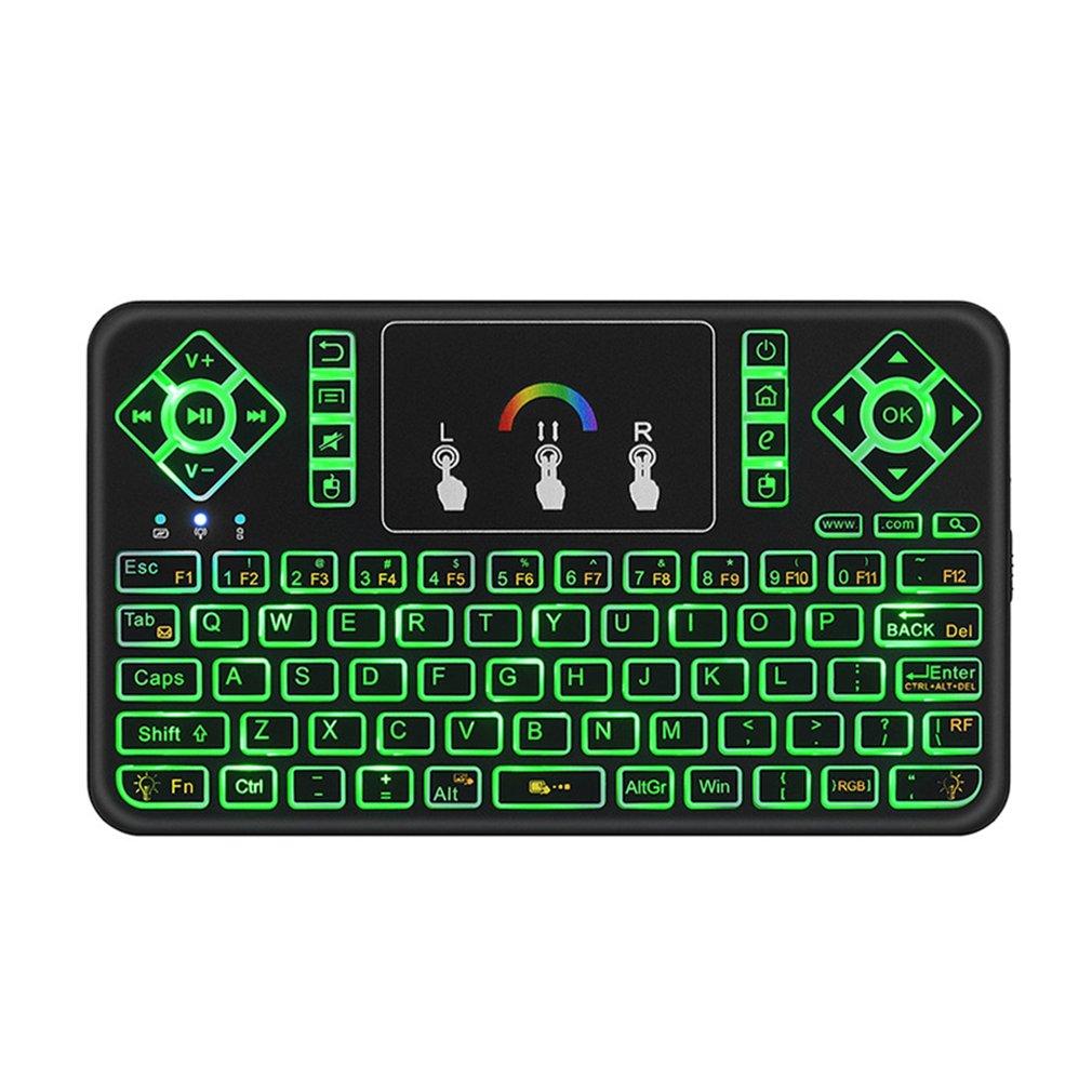 Q9A Bàn Phím Mini Có Bàn Di Chuột Nhiều Màu Sắc Backlit Nhỏ Bàn Phím Không Dây Mini Sạc Cầm Tay Từ Xa Bàn Phím