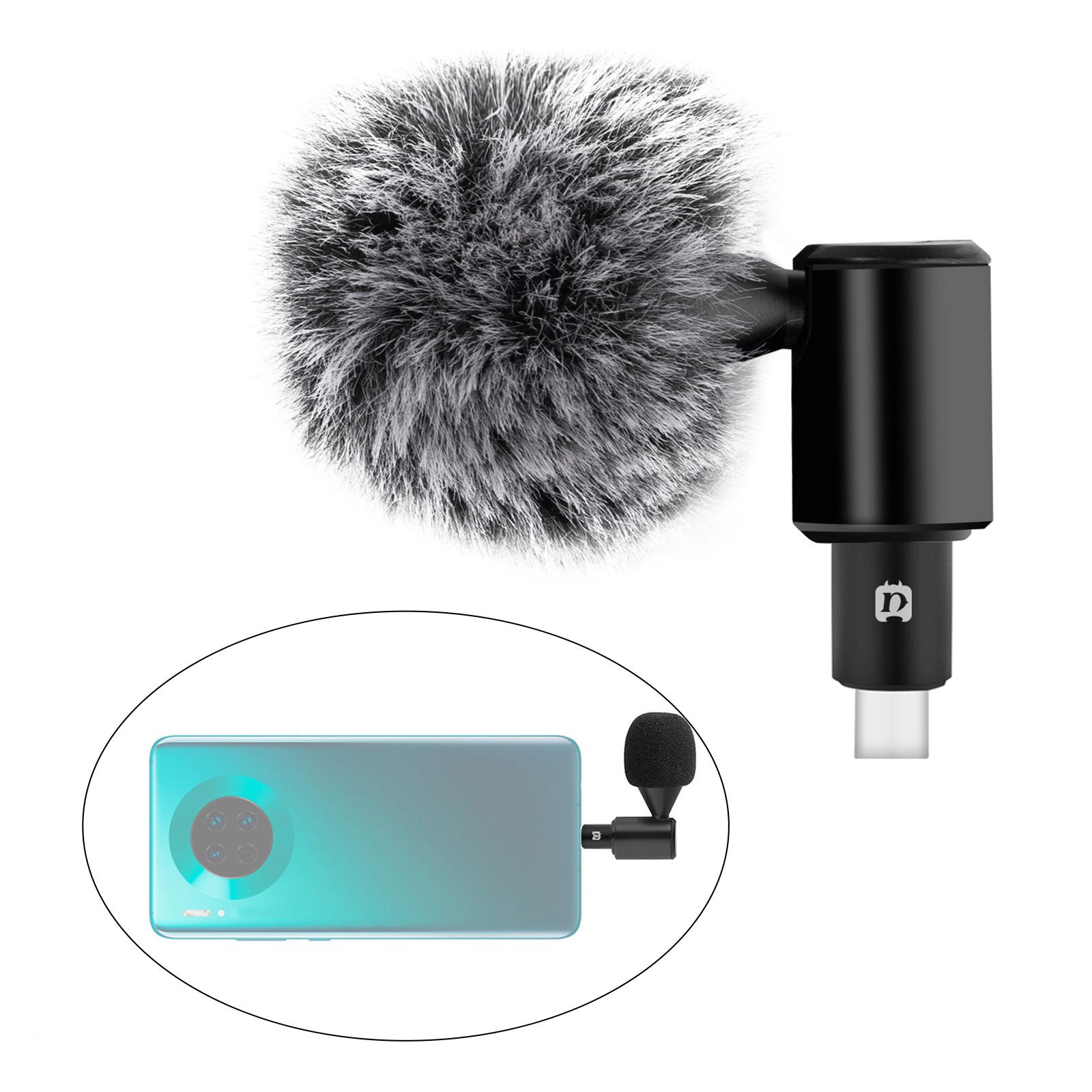 Condenser Microphone Phone Mic Plug and Play for iPhone Black