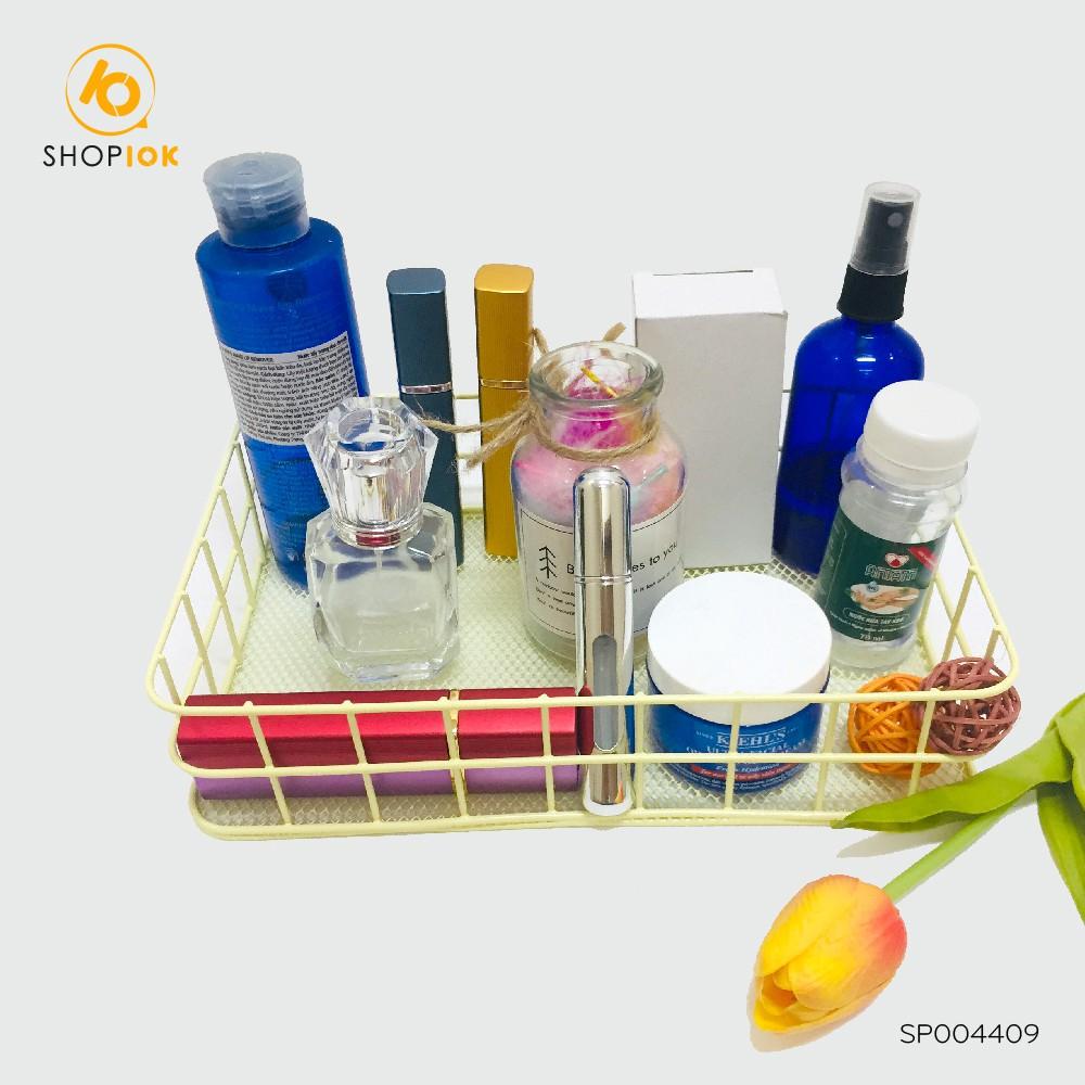 Giỏ sắt đựng mỹ phẩm chữ nhật trang trí SHOP10K nhiều màu - SP004409