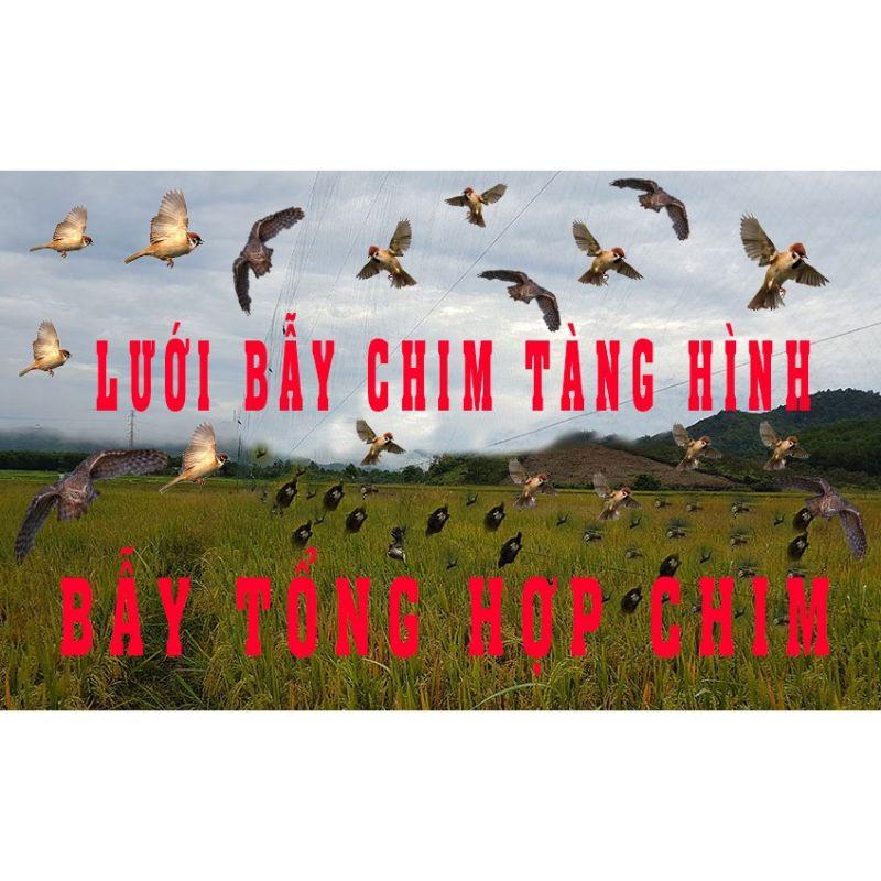 Lưới bẫy chim lỗ 3 phân tổng hợp 20m- 30m- 40m - 60m cao 5M hàng cao cấp