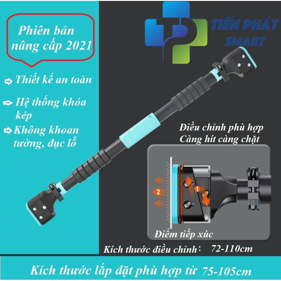 Xà Đơn Treo Tường, Gắn Cửa 2021 Điều Chỉnh 72Cm - 110Cm Và 93Cm - 140Cm Nặng 2Kg, 2.8Kg - Mẫu Tg02 - Xanh Dương 72 - 110Cm