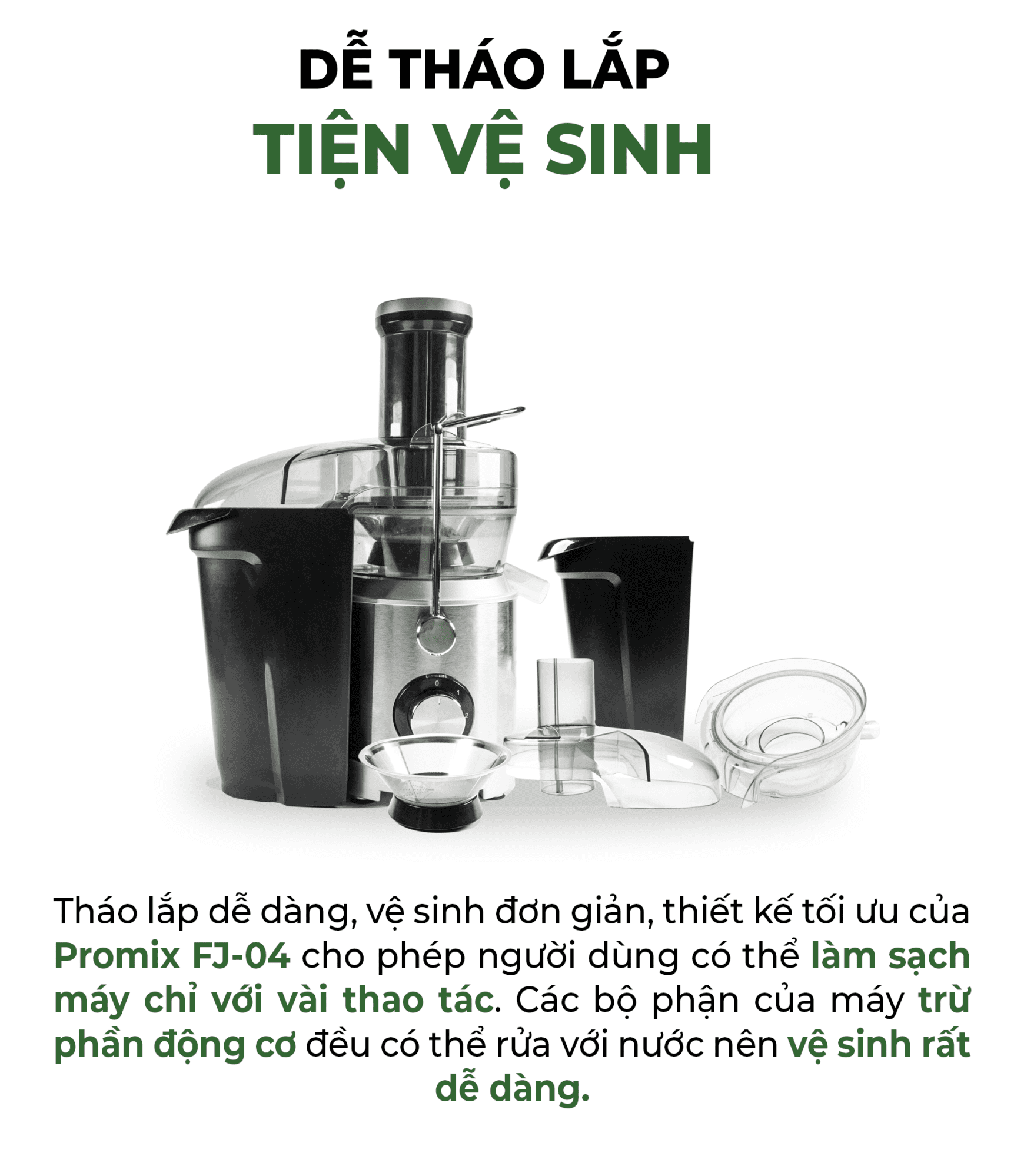 Máy ép trái cây Promix FJ-04 1000W Hàng chính hãng