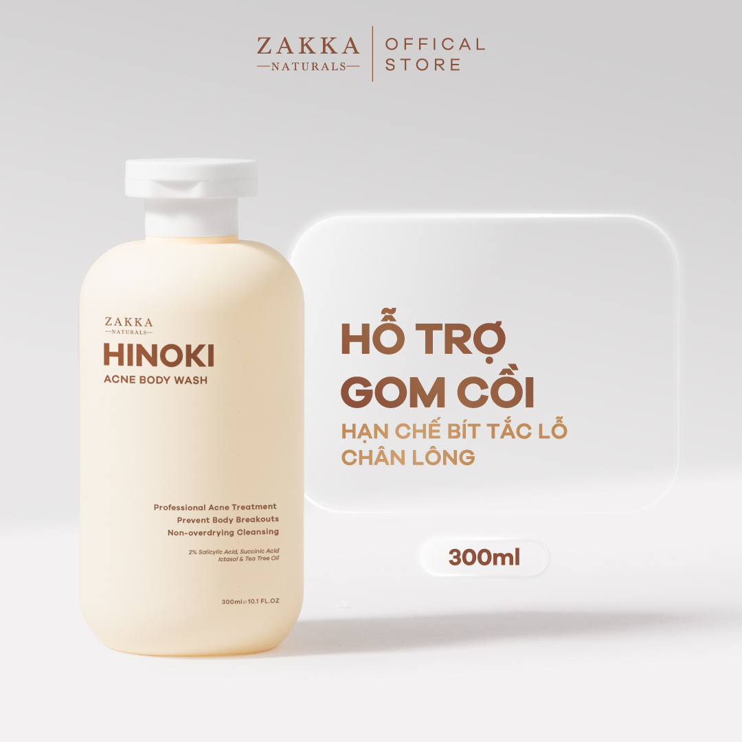 Sữa Tắm Hỗ Trợ Giảm Mụn Hinoki Body Wash Zakka Naturals 300ml