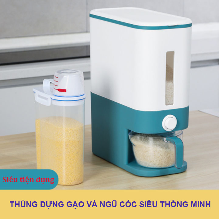 THÙNG ĐỰNG GẠO SIÊU THÔNG MINH HÌNH CHỮ NHẬT