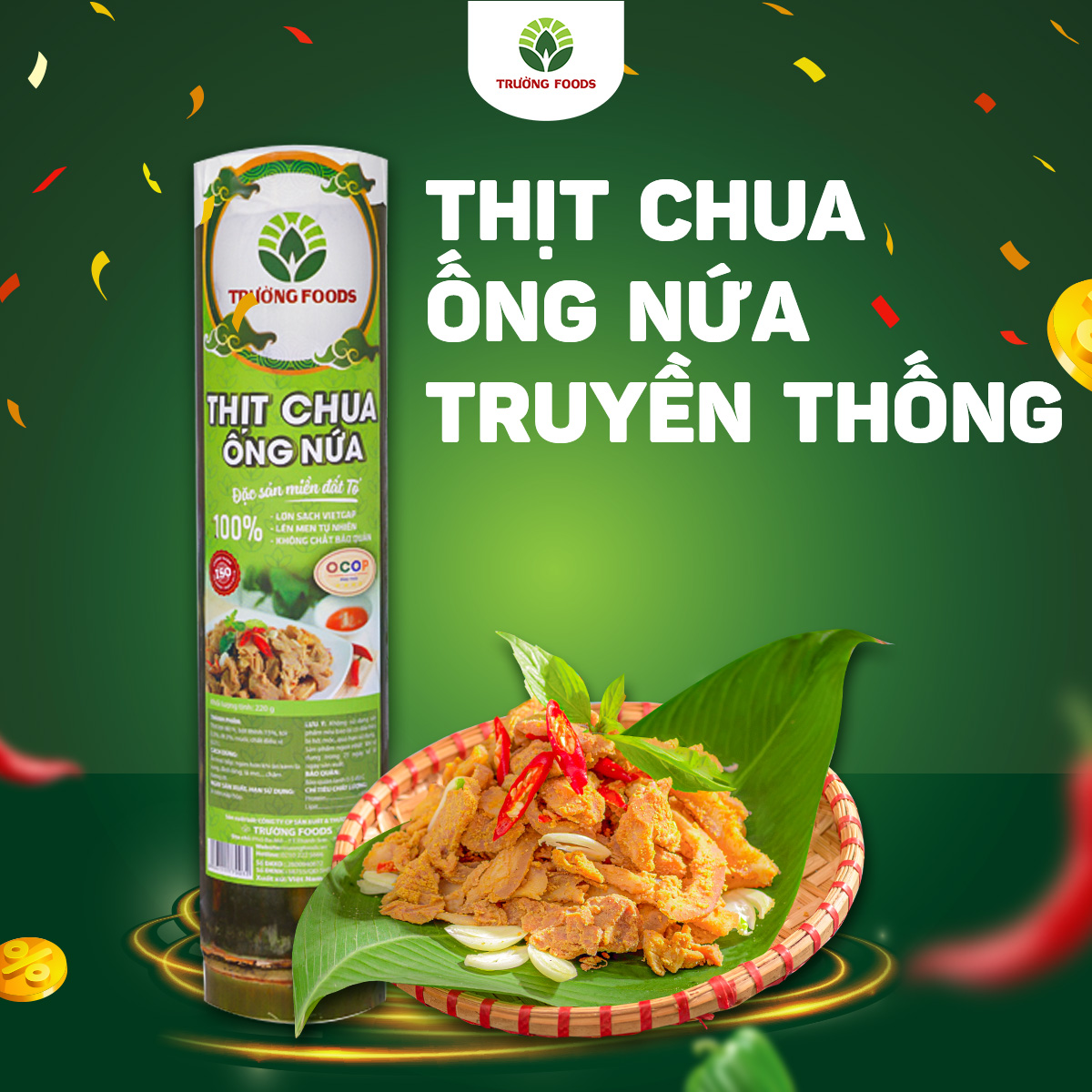 Thịt Chua Ống Nứa Truyền Thống - Thịt Chua Trường Foods 180g