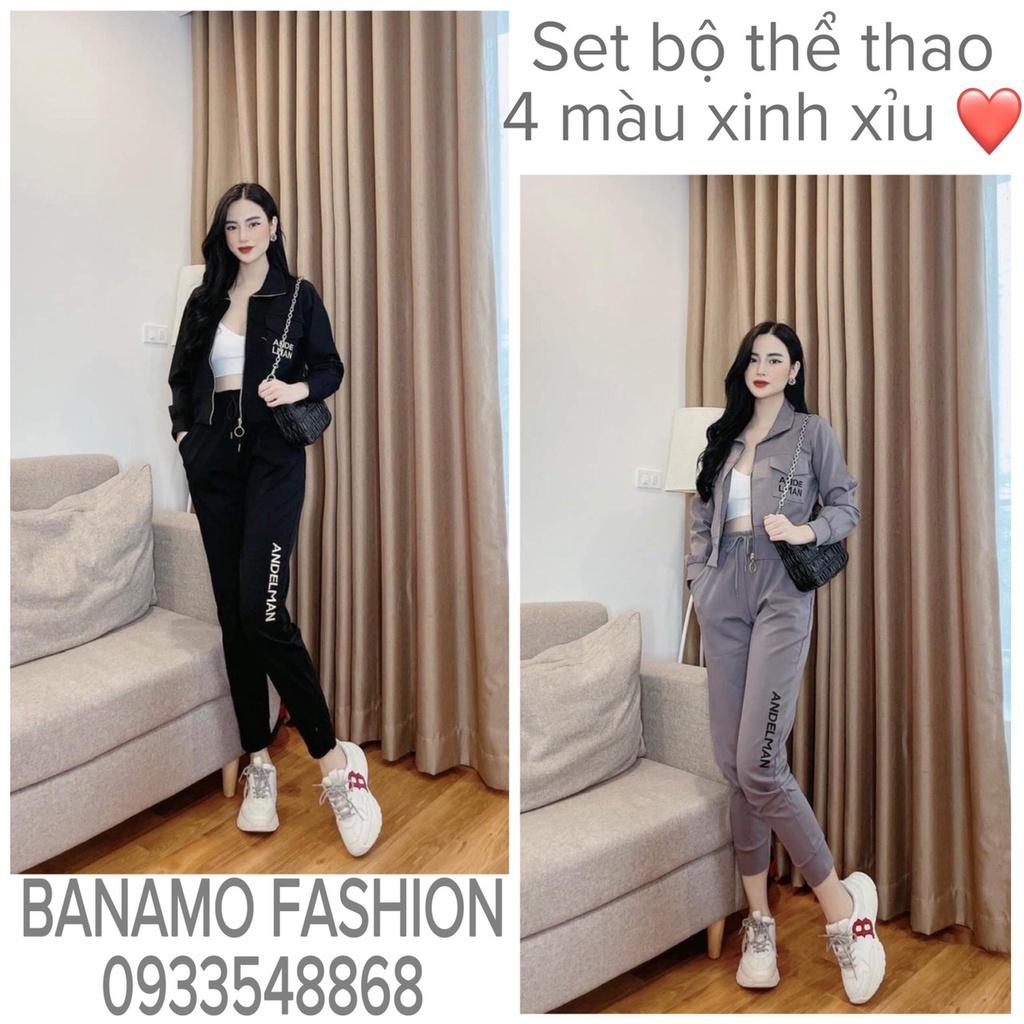 Set bộ thể thao năng động trẻ trung mẫu mới chất đẹp nhiều màu thời trang Banamo Fashion 105