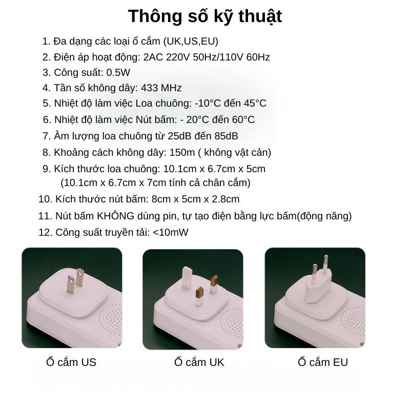 Chuông cửa thông minh wifi không dùng pin Homematic ML001