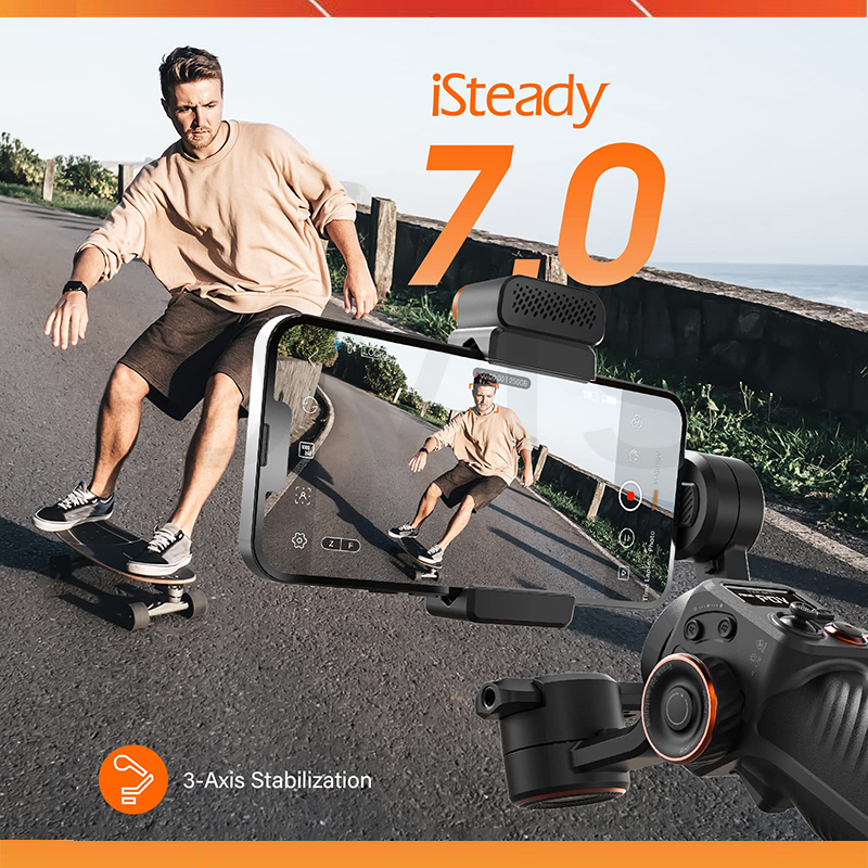 Hohem Isteady M6/M6 KIT - Gimbal Tay Cầm Chống Rung Cho Smartphone, Tích Hợp Cảm Biến AI Xoay 360 độ kèm đèn LED chiếu sáng - Hàng chính hãng - Bảo hành 12 tháng