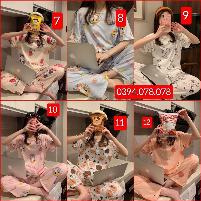 - ĐỒ BỘ NGỦ CỘC TAY QUẦN DÀI HỌA TIẾT XINH XẮN ( Quảng Châu)