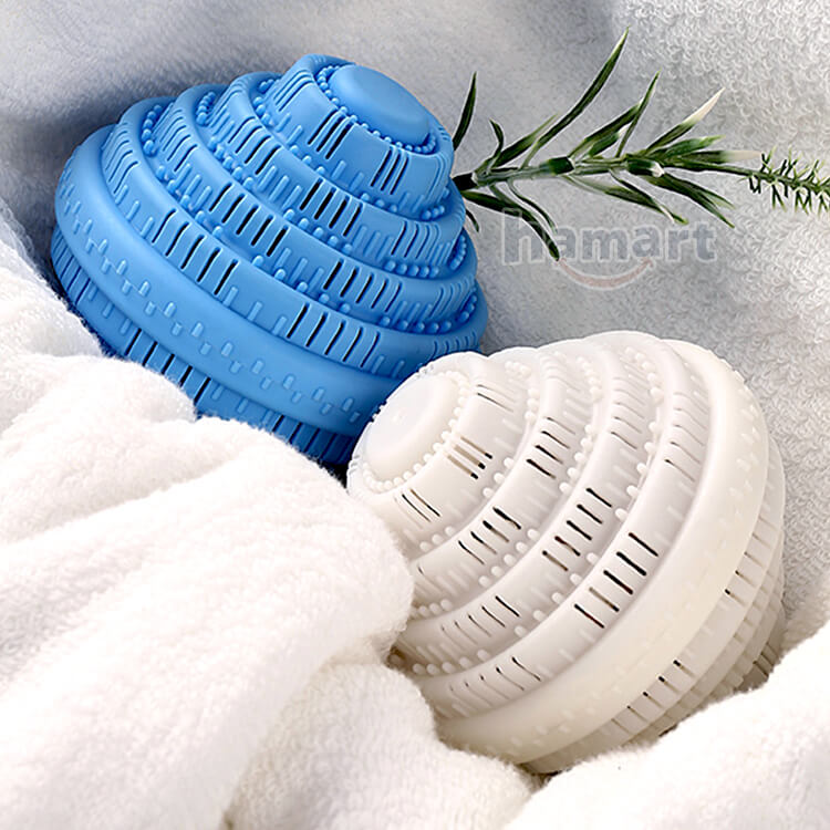 Bóng Giặt Sạch Quần Áo Chống Nhăn Lớn Washing Ball Plus Banh TPE Hạt Gốm Thơm 1000 Lần Giặt Đồ