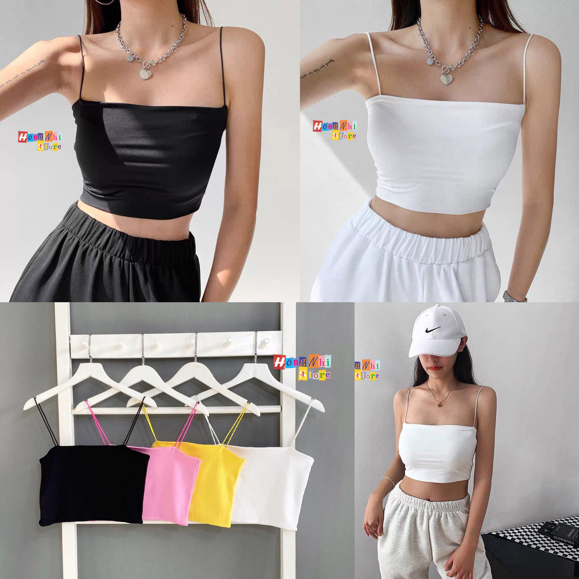 Áo 2 Dây Croptop Body Sợi Bún 2 Lớp Co Giãn Dáng Ôm Ulzzang - MM