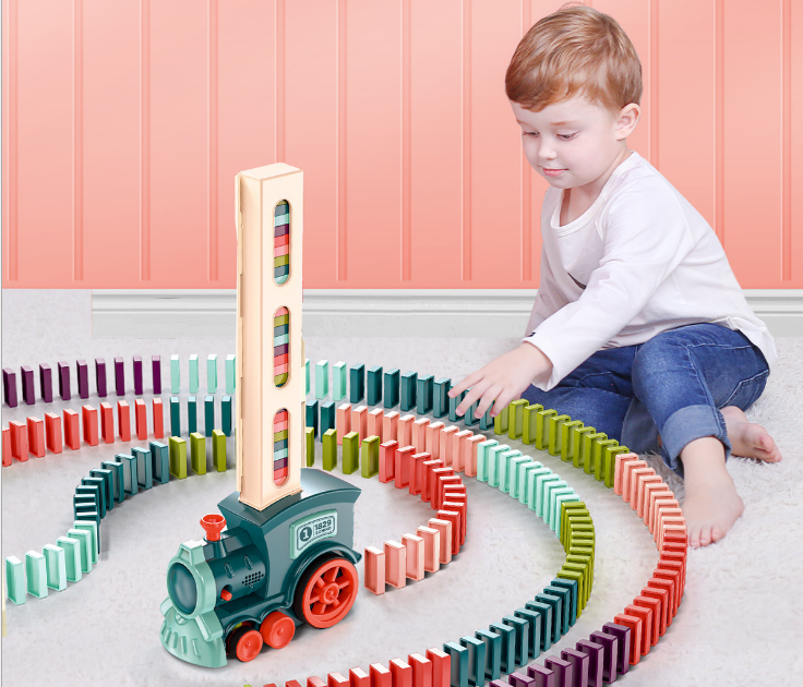 Đồ chơi lắp ráp, sáng tạo - Bộ Tàu Domino chuyển động.