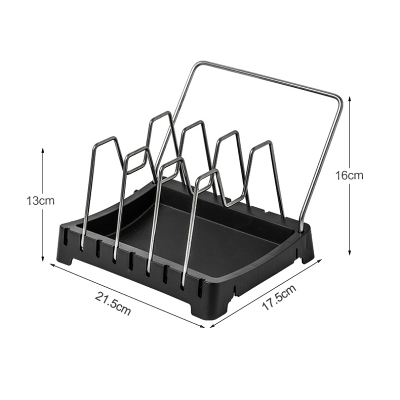 Nhà Bếp Nhà Tổ Chức Nắp Nồi Giá Thép Không Gỉ Nồi Nắp Nồi Kệ Nấu Món Ăn Giá Chảo Bao Da Đứng Phụ Kiện Nhà Bếp