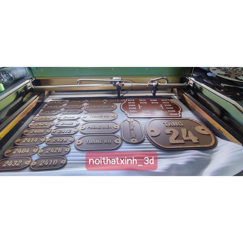 Bảng, biển số phòng khách sạn, Size 20*10cm gỗ, số dán nổi, nhận thiết kế kích thước nội dung theo yêu cầu