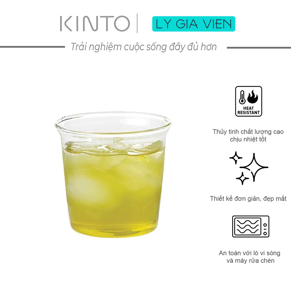 Cốc Thủy Tinh Uống Trà Xanh Kinto Cast Green Tea Glass 180ml