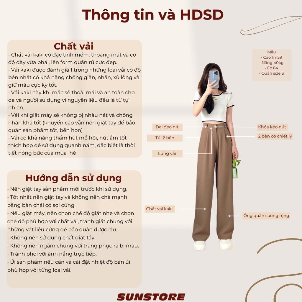 Quần culottes ống rộng suông dài vải chất rũ lưng cạp cao cài nút màu nâu đen be Spant 2 - Cafe sữa, Cafe sữa