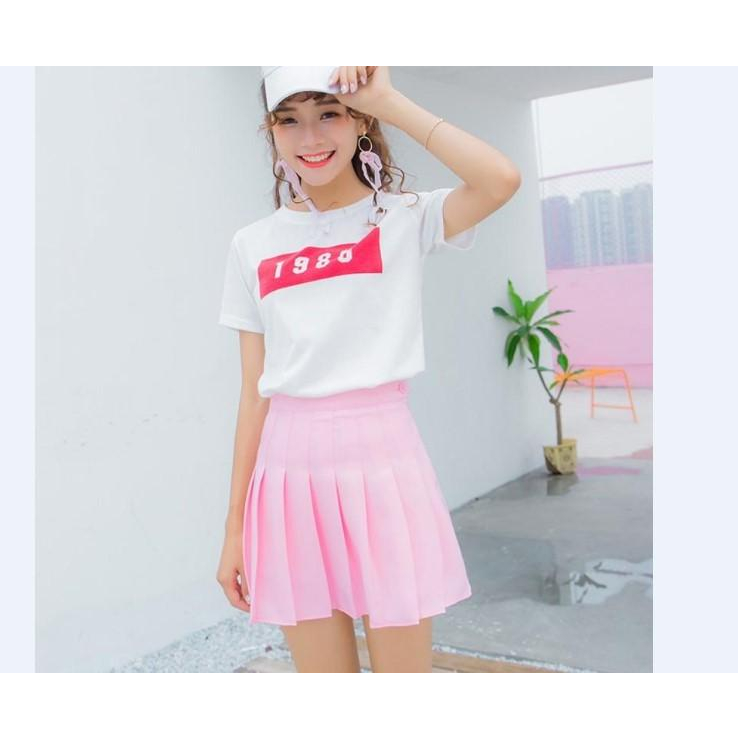 Váy Tennis Xếp Ly Nhiều Màu Cực Teen - Hồng - Size S