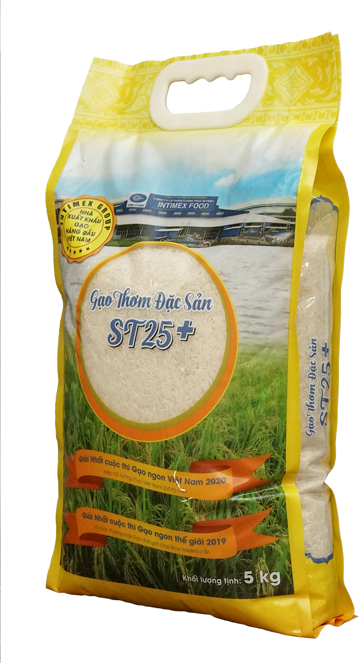 Gạo thơm đặc sản ST25+ Sóc Trăng - thơm ngon, dẻo mềm cơm, Túi 5kg