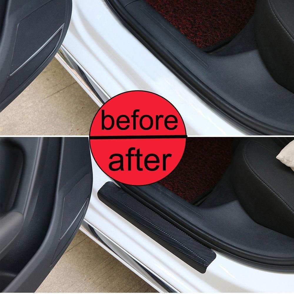 4 miếng dán sợi Carbon chống trầy xước dán cửa xe hơi