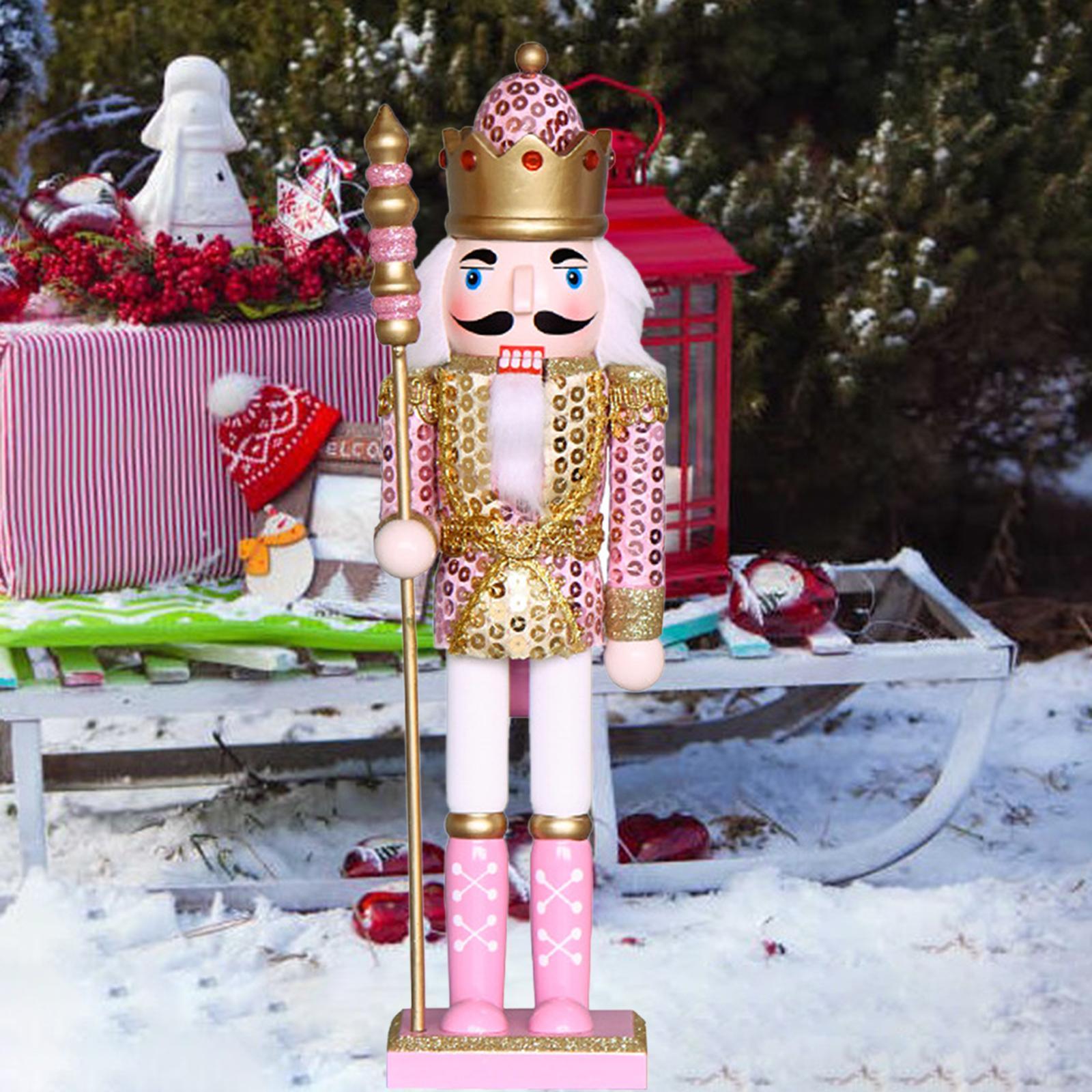 2pcs Cute Nutcracker Puppet Statue Kids Traditional Figurine