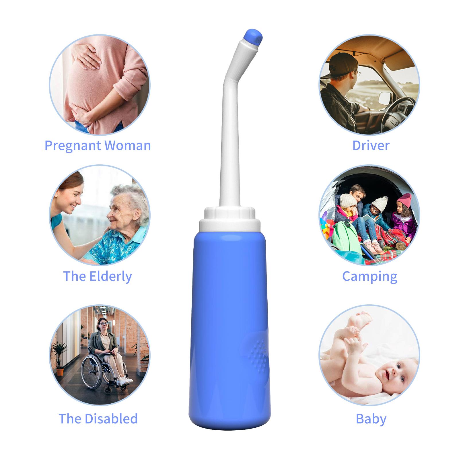 Portable Travel Bidet with 2 Nozzle Spray Handheld Personal Bidet Empty Bottle for Childbirth Cleaner Postpartum Care