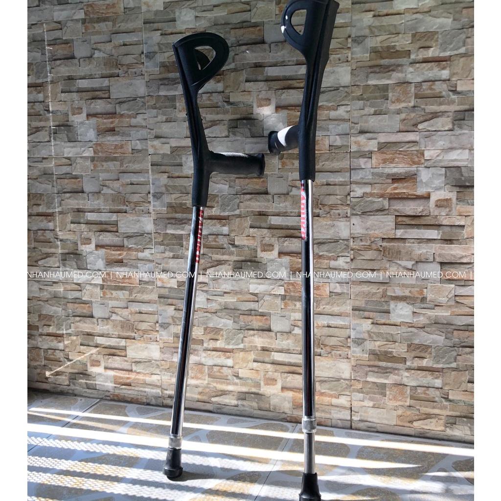 Nạng Khủy Inox Cao Cấp Haruko, Nạng Khủy Điều Chỉnh Chiều Cao 10 Mứt Hỗ Trợ Tập Đi