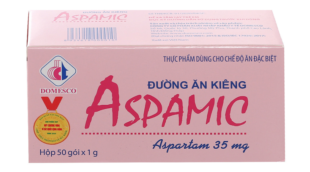 Đường Ăn Kiêng Aspamic Domesco Hộp 50 - 100 gói