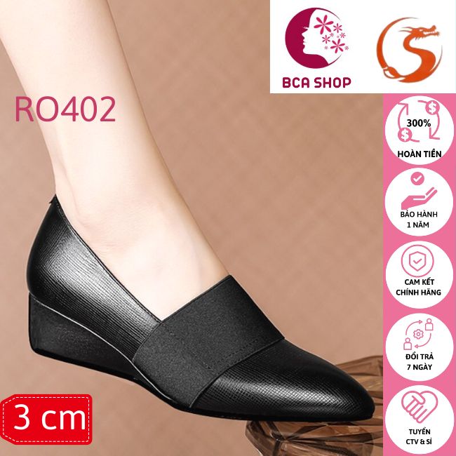 Giày đế xuồng 3p RO402 ROSATA tại BCASHOP thanh lịch và thời trang - màu đen