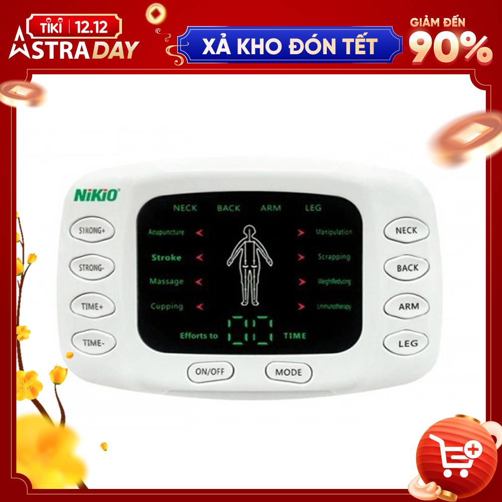 Máy massage xung điện miếng dán và đôi dép mát xa bàn chân Nikio NK-105