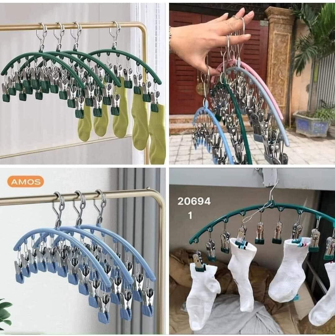 COMBO 3 MÓC TREO ĐỒ LÓT, TẤT VỚ CÓ KHÓA CHỐNG GIÓ, CHỐNG TRƯỢT