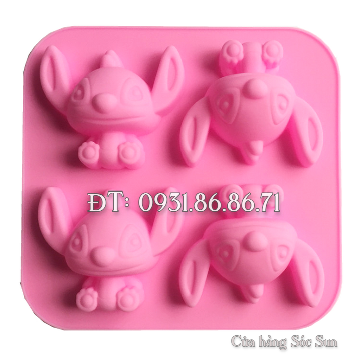 Khuôn silicon 4 con gấu – Mã số 1078