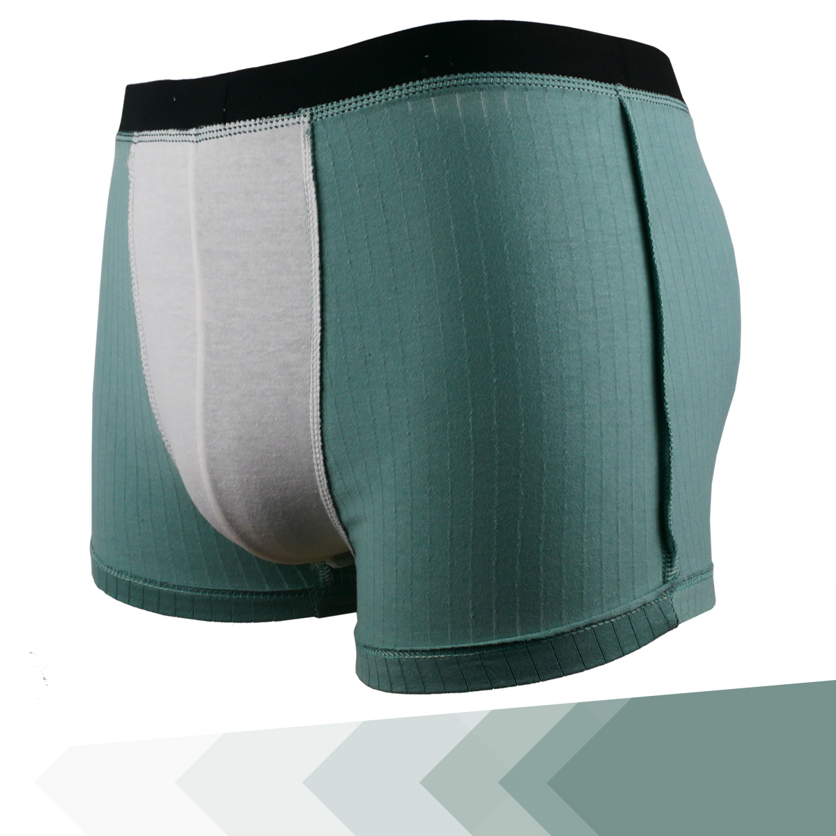 Quần lót nam boxer đùi cotton cao cấp đẹp gợi cảm Fossati Classic Rise co dãn 4 chiều màu xanh trẻ trung, vải 95% cotton 5% Spandex sọc dệt đẹp, may tôn dáng