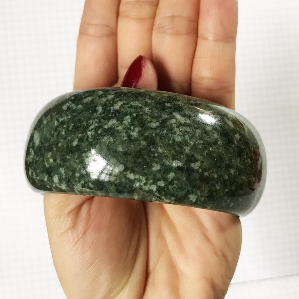 Vòng tay đá thật cho nam màu xanh bản cao 3 cm cho mệnh Hỏa và Mộc