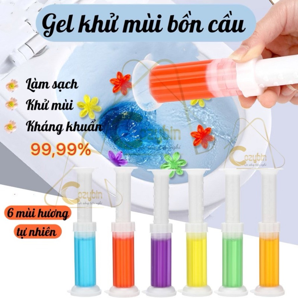 Gel khử mùi bồn cầu diệt khuẩn toilet gel dính bồn cầu dạng thạch hình bông hoa với 5 mùi thơm cho nhà vệ sinh