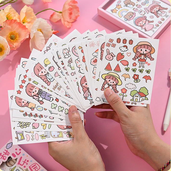 Set 50 Hình Dán Sticker Cute, Hộp Sticker Trang Trí Dễ Thương