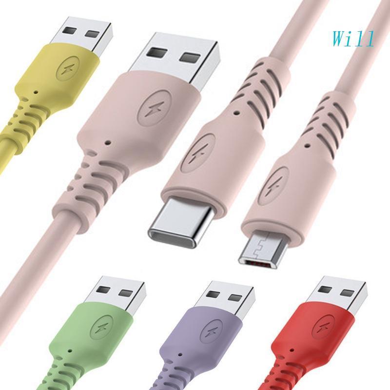 Dây Cáp Sạc Nhanh Hai Đầu Micro USB Type C 3 / 2 / 1M Cho Điện Thoại