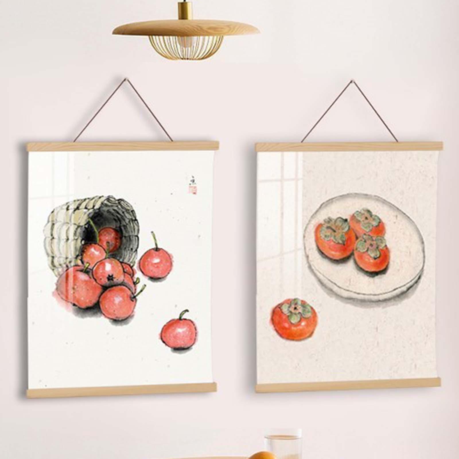 Poster Hanger Frame Wooden for Maps Painting Scroll Picture Clip