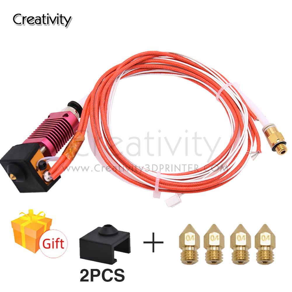 Ender-3/CR10 J-Head Hotend Kit Aluminum Khối nhiệt với nhiệt điện trở cho Ender3V2/CR10S Pro/CR10 V2 Hotend 0,4mm Vòi phun
