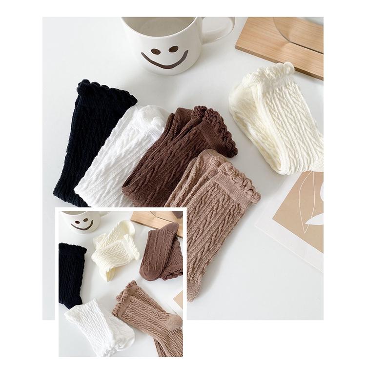 Set 10 Đôi Tất Nữ Phong Cách Lolita Nhiều Màu Xinh Xắn Mẫu Mới Phong Cách Đơn Giản Dễ Thương