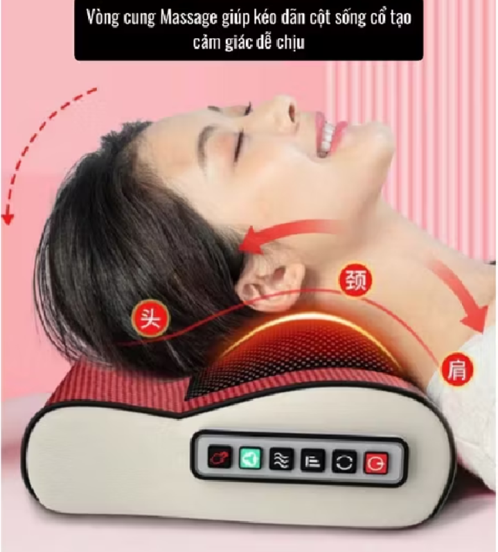 gối massage cổ vai gáy giúp giảm đau mỏi ngủ ngon lưu thông máu giảm mệt mỏi